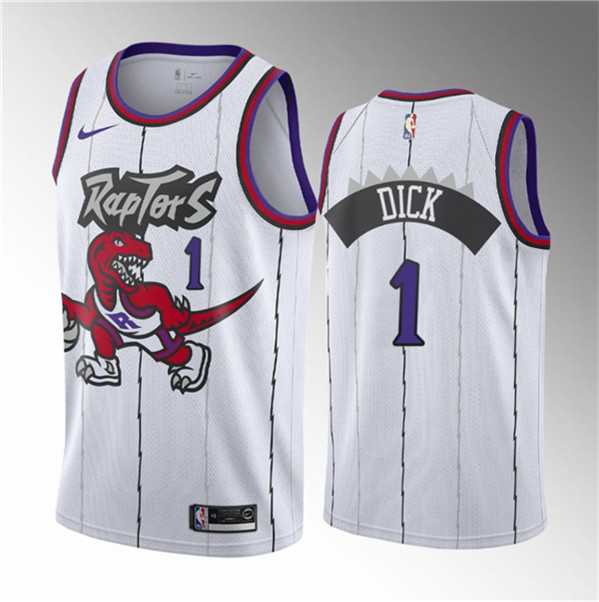 Men%27s Toronto Raptors #1 Gradey Dick White 2023 Draft Classic Edition Stitched Basketball Jersey Dzhi->utah jazz->NBA Jersey